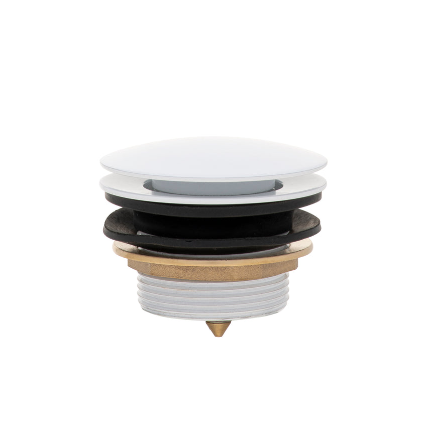 Dome Pop Short Bath Waste 40mm, with Pull-Out Basket, Gloss White