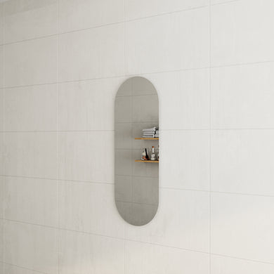 *Clearance* Pill Oval 450mm x 1200mm Frameless Mirror with Polished Edge