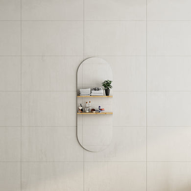 *Clearance* Pill Oval 450mm x 1200mm Frameless Mirror with Polished Edge