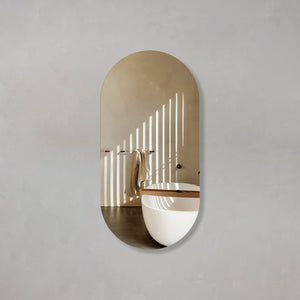 Pill Oval 500mm x 1000mm Frameless Mirror with Polished Edge