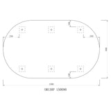 Pill Oval 1800mm x 600mm Frameless Mirror with Polished Edge