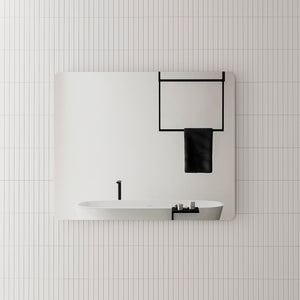 Retti Rectangular 1100mm x 900mm Frameless Mirror with Polished Edge and Rounded Corners