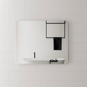 Retti Rectangular 1100mm x 900mm Frameless Mirror with Polished Edge and Rounded Corners
