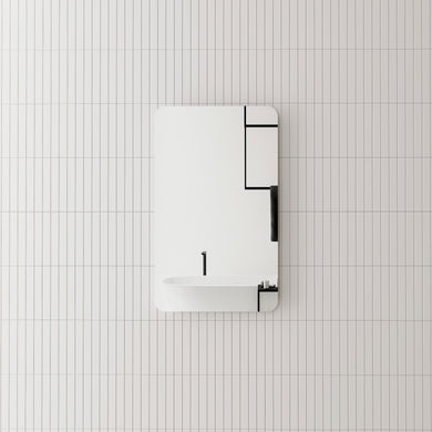 Retti Rectangular 450mm x 750mm Frameless Mirror with Polished Edge and Rounded Corners