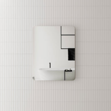 Retti Rectangular 700mm x 900mm Frameless Mirror with Polished Edge and Rounded Corners