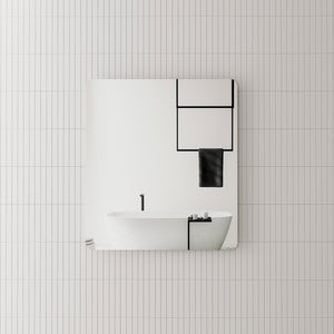 Retti Rectangular 800mm x 900mm Frameless Mirror with Polished Edge and Rounded Corners