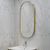 Pill Oval 500mm x 1000mm Backlit LED Framed Mirror with Demister, Brushed Brass (Gold) Frame