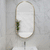 Pill Oval 500mm x 1000mm Backlit LED Framed Mirror with Demister, Brushed Brass (Gold) Frame
