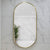Pill Oval 500mm x 1000mm Backlit LED Framed Mirror with Demister, Brushed Brass (Gold) Frame