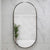 Pill Oval 500mm x 1000mm Backlit LED Framed Mirror with Demister, Brushed Gunmetal Frame