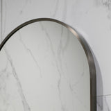 Pill Oval 500mm x 1000mm Backlit LED Framed Mirror with Demister, Brushed Gunmetal Frame