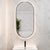 Pill Oval 500mm x 1000mm Backlit LED Framed Mirror with Demister, Brushed Gunmetal Frame