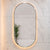Pill Oval 500mm x 1000mm Backlit LED Framed Mirror with Demister, Brushed Nickel Frame