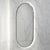 Pill Oval 500mm x 1000mm Backlit LED Framed Mirror with Demister, Brushed Nickel Frame