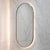 Pill Oval 500mm x 1000mm Backlit LED Framed Mirror with Demister, Brushed Nickel Frame