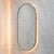 Pill Oval 500mm x 1000mm Backlit LED Framed Mirror with Demister, Brushed Nickel Frame