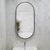 Pill Oval 500mm x 1000mm Backlit LED Framed Mirror with Demister, Matte Black Frame