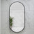 Pill Oval 500mm x 1000mm Backlit LED Framed Mirror with Demister, Matte Black Frame