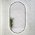Pill Oval 500mm x 1000mm Backlit LED Framed Mirror with Demister, Matte Black Frame