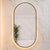 Pill Oval 500mm x 1000mm Backlit LED Framed Mirror with Demister, Matte Black Frame
