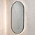 Pill Oval 500mm x 1000mm Backlit LED Framed Mirror with Demister, Matte Black Frame