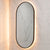 Pill Oval 500mm x 1000mm Backlit LED Framed Mirror with Demister, Matte Black Frame
