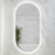 Pill Oval 500mm x 1000mm Backlit LED Framed Mirror with Demister, Matte White Frame
