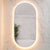 Pill Oval 500mm x 1000mm Backlit LED Framed Mirror with Demister, Matte White Frame
