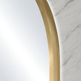 Pill Oval 500mm x 1000mm Backlit LED Framed Mirror with Demister, Brushed Brass (Gold) Frame