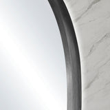 Pill Oval 500mm x 1000mm Backlit LED Framed Mirror with Demister, Brushed Gunmetal Frame