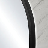 Pill Oval 500mm x 1000mm Backlit LED Framed Mirror with Demister, Matte Black Frame