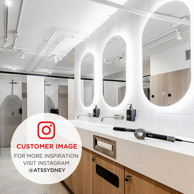 Pill Oval 400mm x 750mm Backlit LED Frameless Mirror with Polished Edge and Demister