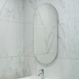 Pill Oval 500mm x 1000mm Backlit LED Frameless Mirror with Polished Edge and Demister