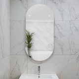 Pill Oval 500mm x 1000mm Backlit LED Frameless Mirror with Polished Edge and Demister