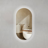 Pill Oval 500mm x 1000mm Backlit LED Mirror with Polished Edge and Demister