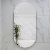 Pill Oval 500mm x 1000mm Backlit LED Frameless Mirror with Polished Edge and Demister