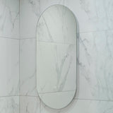 Pill Oval 500mm x 1000mm Backlit LED Frameless Mirror with Polished Edge and Demister