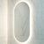 Pill Oval 500mm x 1000mm Backlit LED Frameless Mirror with Polished Edge and Demister