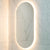 Pill Oval 500mm x 1000mm Backlit LED Frameless Mirror with Polished Edge and Demister