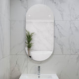 Pill Oval 500mm x 1000mm Backlit LED Frameless Mirror with Polished Edge and Demister