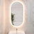 Pill Oval 500mm x 1000mm Backlit LED Frameless Mirror with Polished Edge and Demister