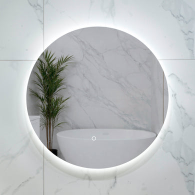 Circa Round 600mm Backlit LED Frameless Mirror with Polished Edge and Demister