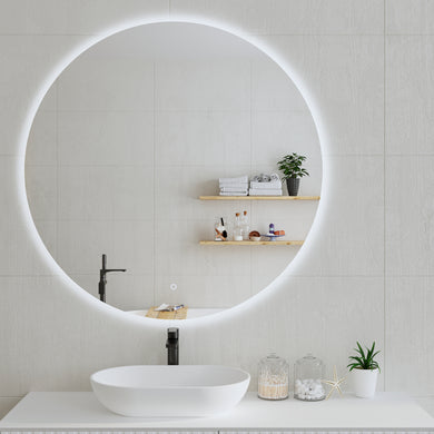 *Clearance* Circa Round 1100mm Backlit LED Frameless Mirror with Polished Edge and Demister