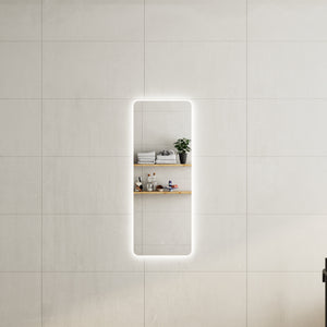 Retti Rectangular 450mm x 1200mm Backlit LED Mirror with Polished Edge, Rounded Corners and Demister