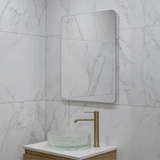 Retti Rectangular 600mm x 750mm Backlit LED Frameless Mirror with Polished Edge, Rounded Corners and Demister