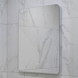 Retti Rectangular 600mm x 750mm Backlit LED Frameless Mirror with Polished Edge, Rounded Corners and Demister