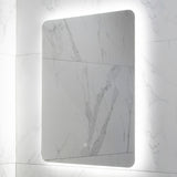 Retti Rectangular 600mm x 750mm Backlit LED Frameless Mirror with Polished Edge, Rounded Corners and Demister