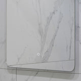 Retti Rectangular 600mm x 750mm Backlit LED Frameless Mirror with Polished Edge, Rounded Corners and Demister
