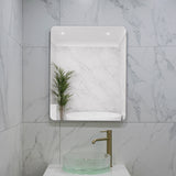 Retti Rectangular 600mm x 750mm Backlit LED Frameless Mirror with Polished Edge, Rounded Corners and Demister