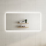 Retti Rectangular 1800mm x 900mm Backlit LED Frameless Mirror with Polished Edge, Rounded Corners and Demister